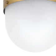Capsule 1 Light 8" Outdoor Semi Flush Mount in Matte Black + Textured Gold