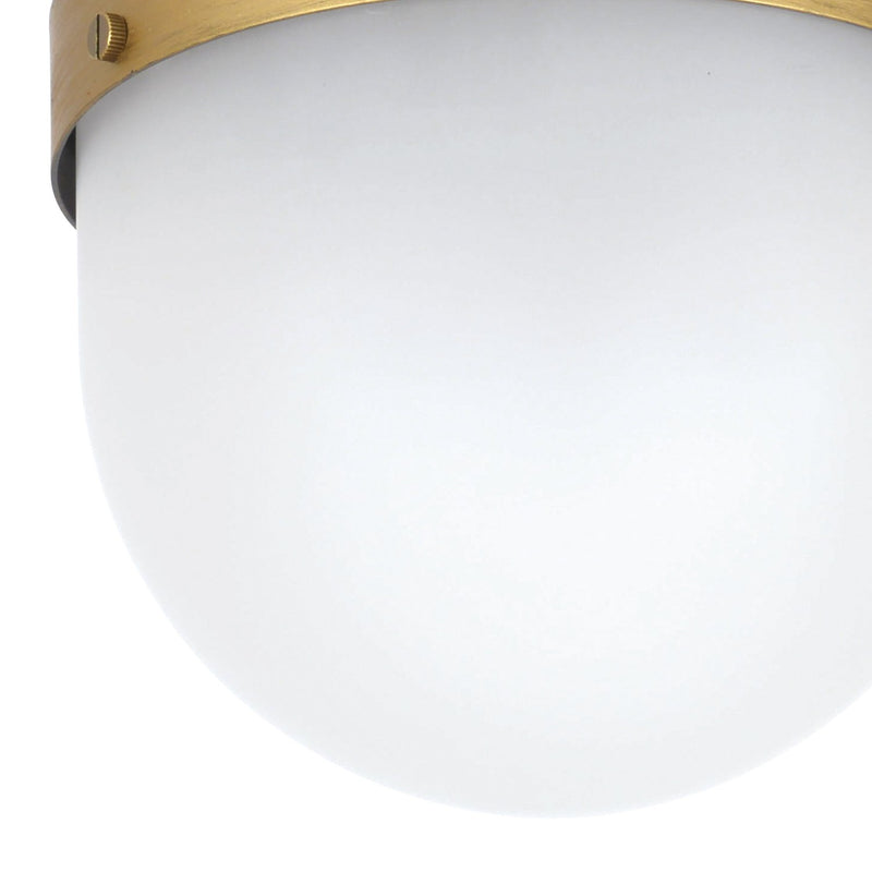 Capsule 1 Light 8" Outdoor Semi Flush Mount in Matte Black + Textured Gold