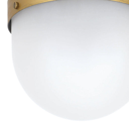 Capsule 1 Light 8" Outdoor Semi Flush Mount in Matte Black + Textured Gold
