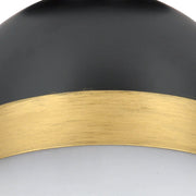 Capsule 1 Light 8" Outdoor Semi Flush Mount in Matte Black + Textured Gold