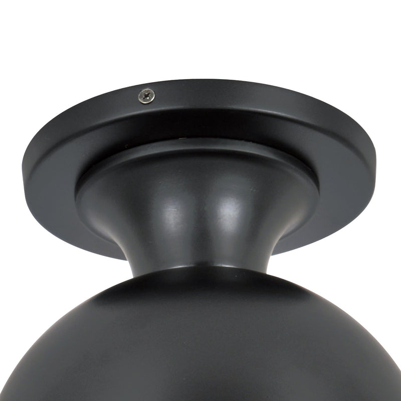 Capsule 1 Light 8" Outdoor Semi Flush Mount in Matte Black + Textured Gold