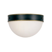 Capsule 2 Light 12" Outdoor Flush Mount in Matte Black + Textured Gold