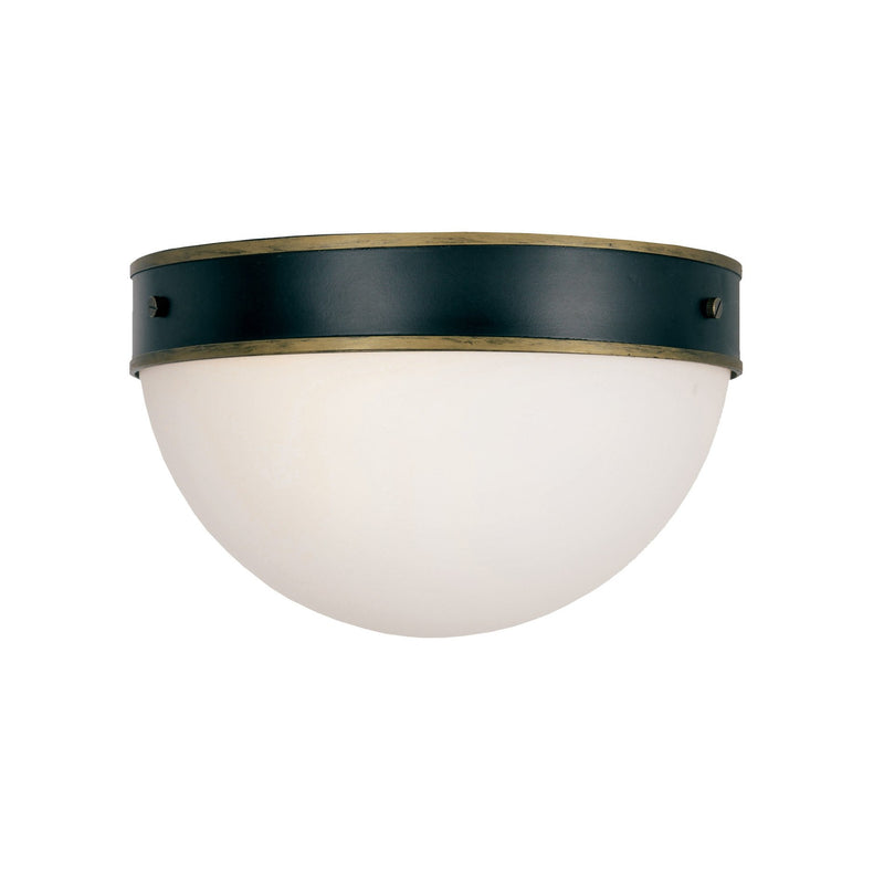 Capsule 2 Light 12" Outdoor Flush Mount in Matte Black + Textured Gold