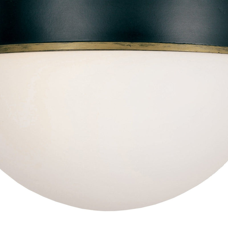 Capsule 2 Light 12" Outdoor Flush Mount in Matte Black + Textured Gold