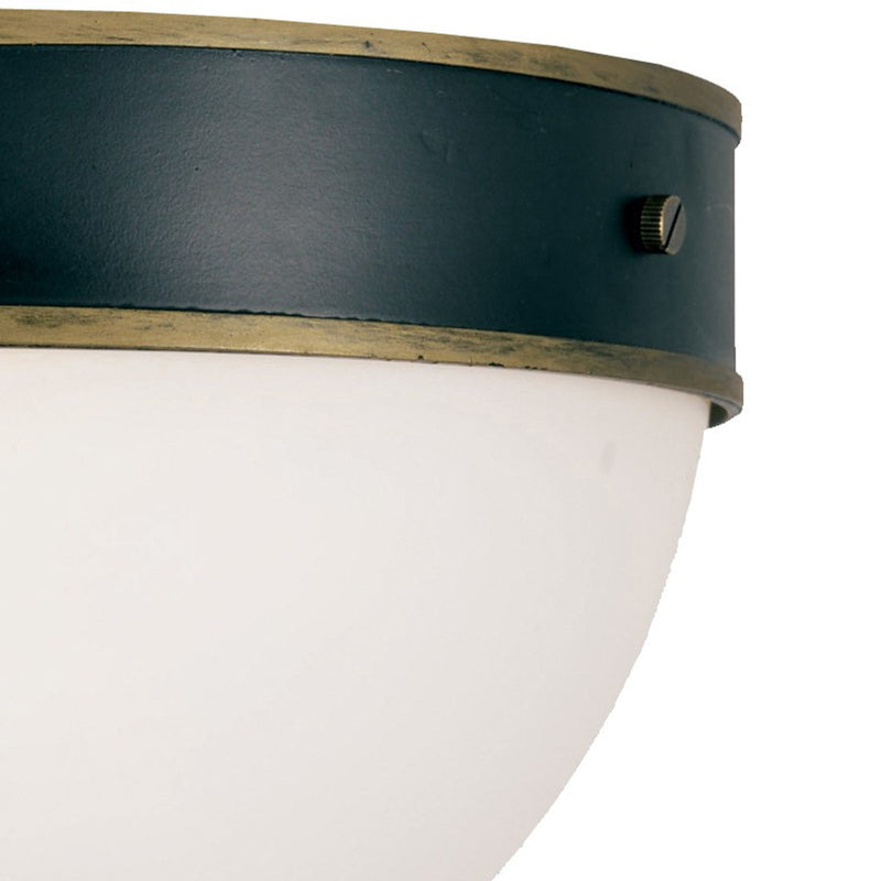 Capsule 2 Light 12" Outdoor Flush Mount in Matte Black + Textured Gold