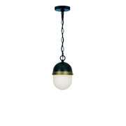 Capsule 3 Light 12.25" Outdoor Pendant in Matte Black + Textured Gold