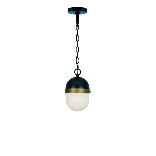 Capsule 3 Light 12.25" Outdoor Pendant in Matte Black + Textured Gold