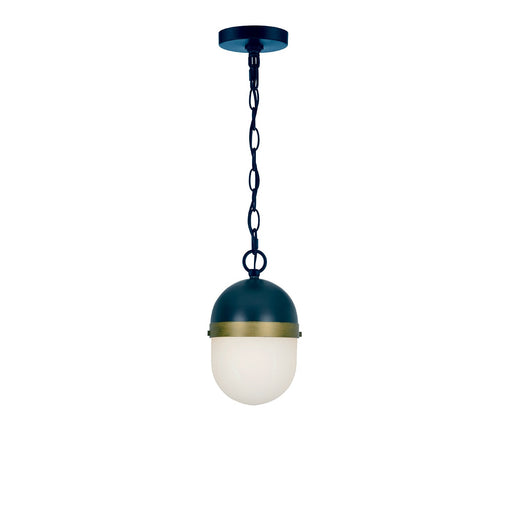 Capsule 3 Light 12.25" Outdoor Pendant in Matte Black + Textured Gold