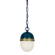 Capsule 3 Light 12.25" Outdoor Pendant in Matte Black + Textured Gold
