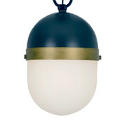Capsule 3 Light 12.25" Outdoor Pendant in Matte Black + Textured Gold