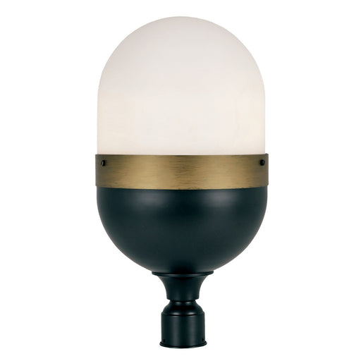 Capsule 3 Light 12.25" Outdoor Post in Matte Black + Textured Gold