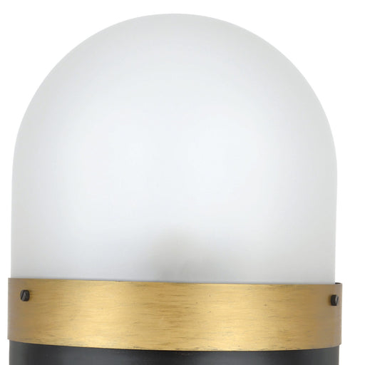 Capsule 3 Light 12.25" Outdoor Post in Matte Black + Textured Gold
