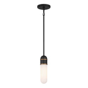Capsule 1 Light 3.25" LED Pendant in Matte Black + Textured Gold