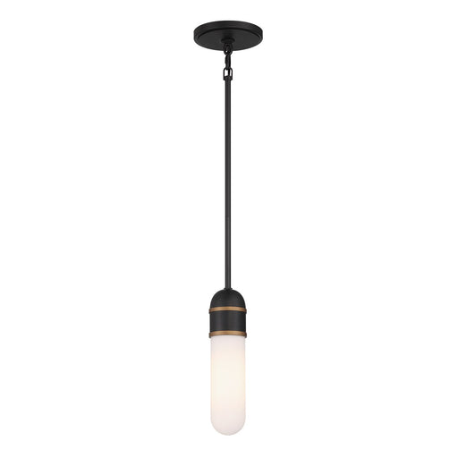 Capsule 1 Light 3.25" LED Pendant in Matte Black + Textured Gold