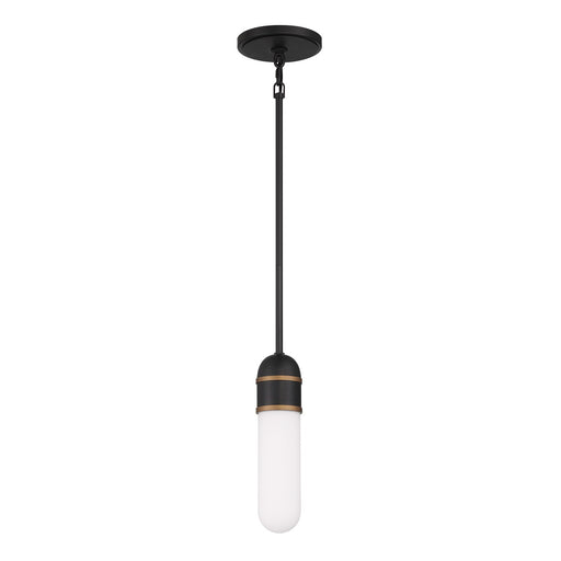 Capsule 1 Light 3.25" LED Pendant in Matte Black + Textured Gold