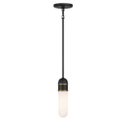 Capsule 1 Light 3.25" LED Pendant in Matte Black + Textured Gold