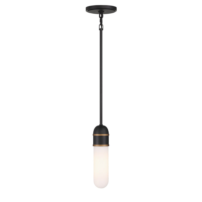 Capsule 1 Light 3.25" LED Pendant in Matte Black + Textured Gold
