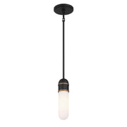 Capsule 1 Light 3.25" LED Pendant in Matte Black + Textured Gold