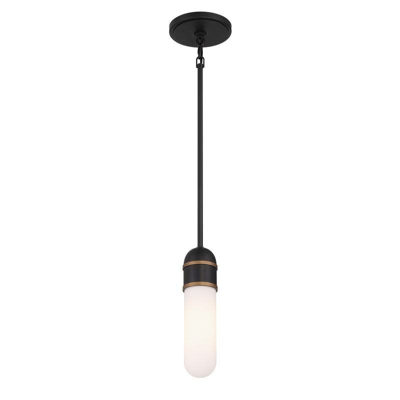 Capsule 1 Light 3.25" LED Pendant in Matte Black + Textured Gold