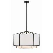 Carlyn 6 Light 28" Pendant in Black