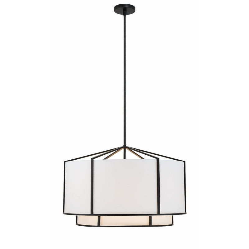 Carlyn 6 Light 28" Pendant in Black