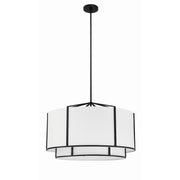 Carlyn 6 Light 28" Pendant in Black