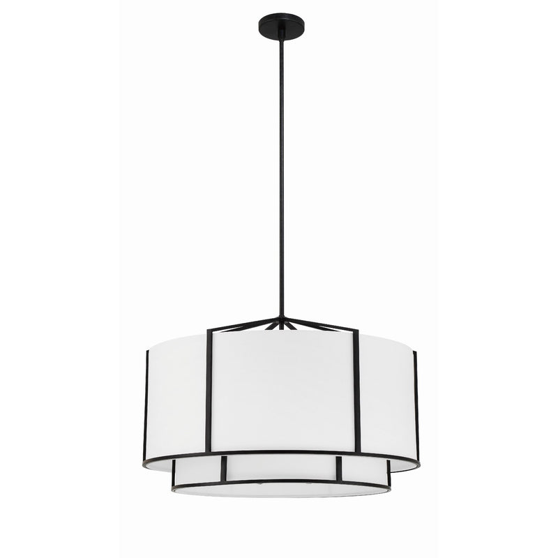 Carlyn 6 Light 28" Pendant in Black