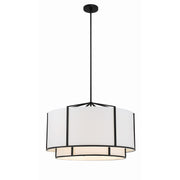 Carlyn 6 Light 28" Pendant in Black