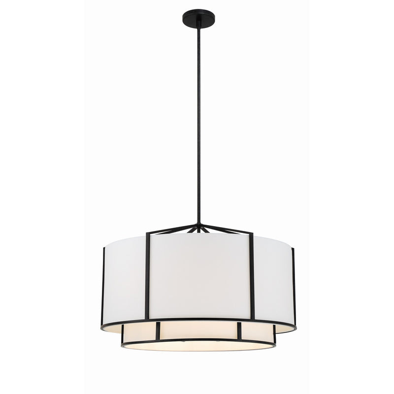 Carlyn 6 Light 28" Pendant in Black