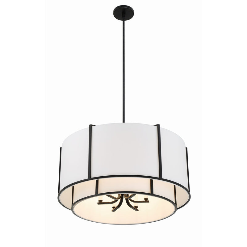 Carlyn 6 Light 28" Pendant in Black