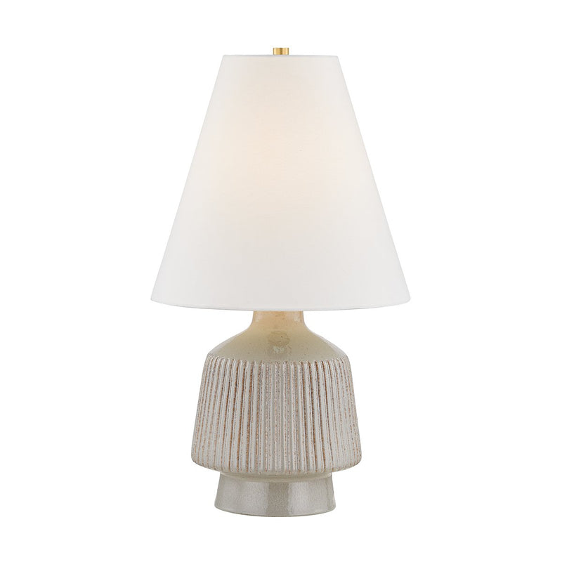 King Table Lamp in Aged Brass / Ceramic Cocoon