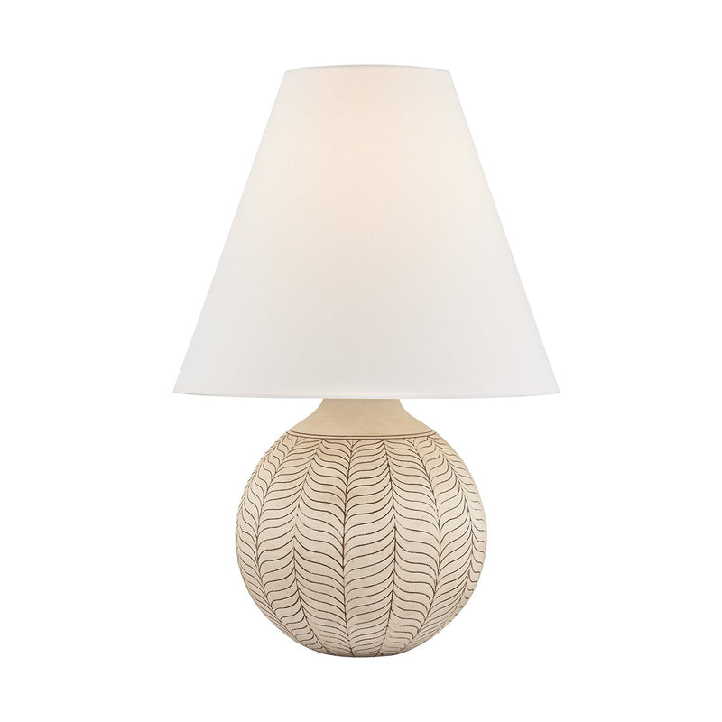 Capers Table Lamp in Aged Brass / Ceramic Ivory Petal