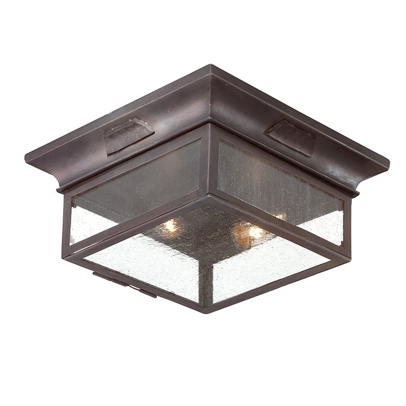 Newton 2-Light Outdoor Flush Mount in Soft Off Black