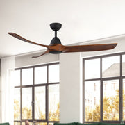 Baylor 60" Ceiling Fan in Matte Black/Dark Walnut