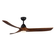 Baylor 60" Ceiling Fan with LED Light in Matte Black/Dark Walnut