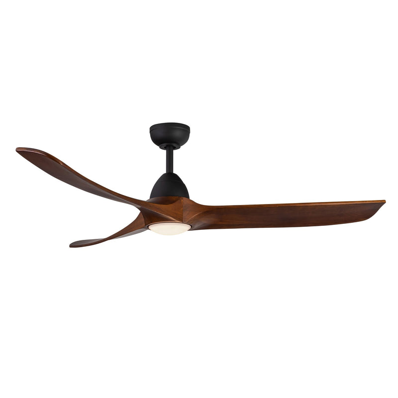 Baylor 60" Ceiling Fan with LED Light in Matte Black/Dark Walnut