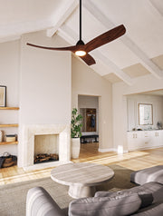 Baylor 60" Ceiling Fan with LED Light in Matte Black/Dark Walnut