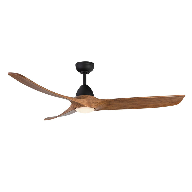 Baylor 60" Ceiling Fan with LED Light in Matte Black/Natural Wood