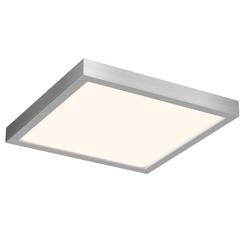 Delta 14" Square LED Flush Mount in Satin Nickel