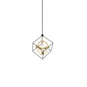 Monza 20" Pendant in Black/Antique Brass