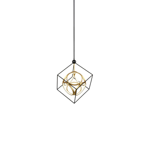 Monza 20" Pendant in Black/Antique Brass
