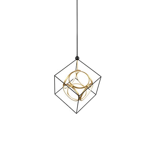 Monza 26" Pendant in Black/Antique Brass