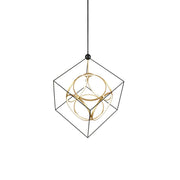 Monza 34" Pendant in Black/Antique Brass