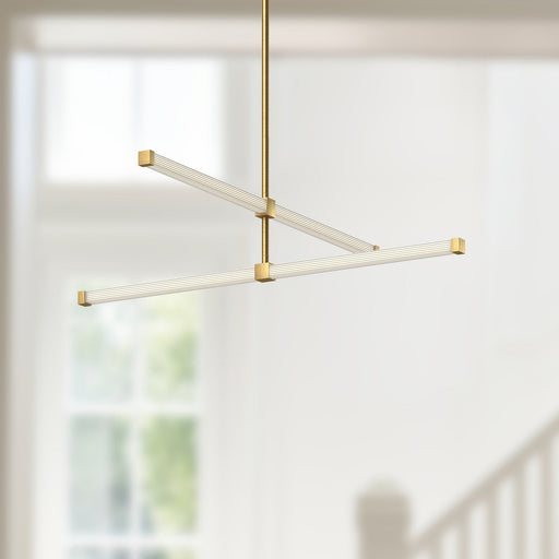 Blade 32" Pendant in Brushed Gold