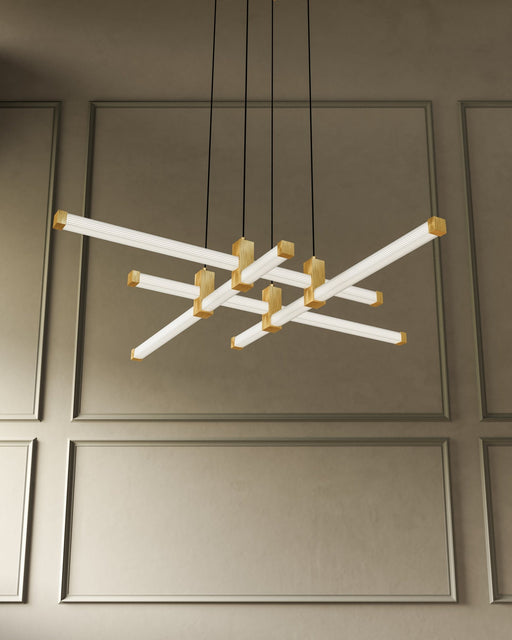 Blade 34" Pendant in Brushed Gold