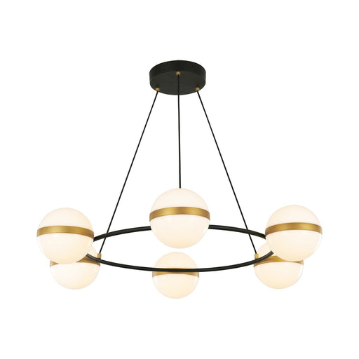 Tagliato 36" Pendant in Matte Black/Brushed Gold