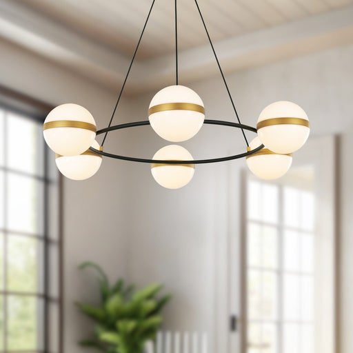 Tagliato 36" Pendant in Matte Black/Brushed Gold