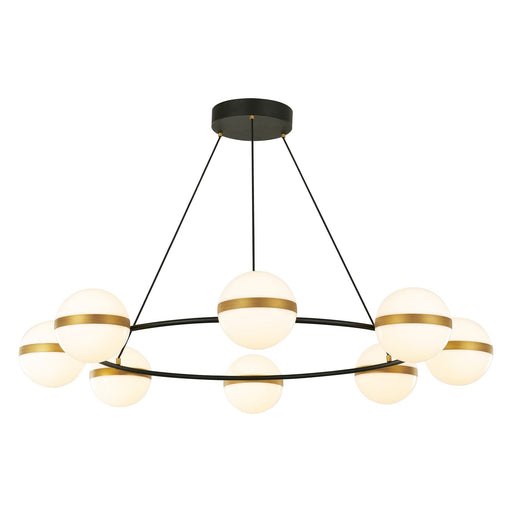 Tagliato 44" Pendant in Matte Black/Brushed Gold