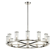 Revolve 33" 12-Light Pendant in Clear Glass/Polished Nickel