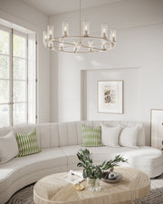 Revolve 33" 12-Light Pendant in Clear Glass/Polished Nickel